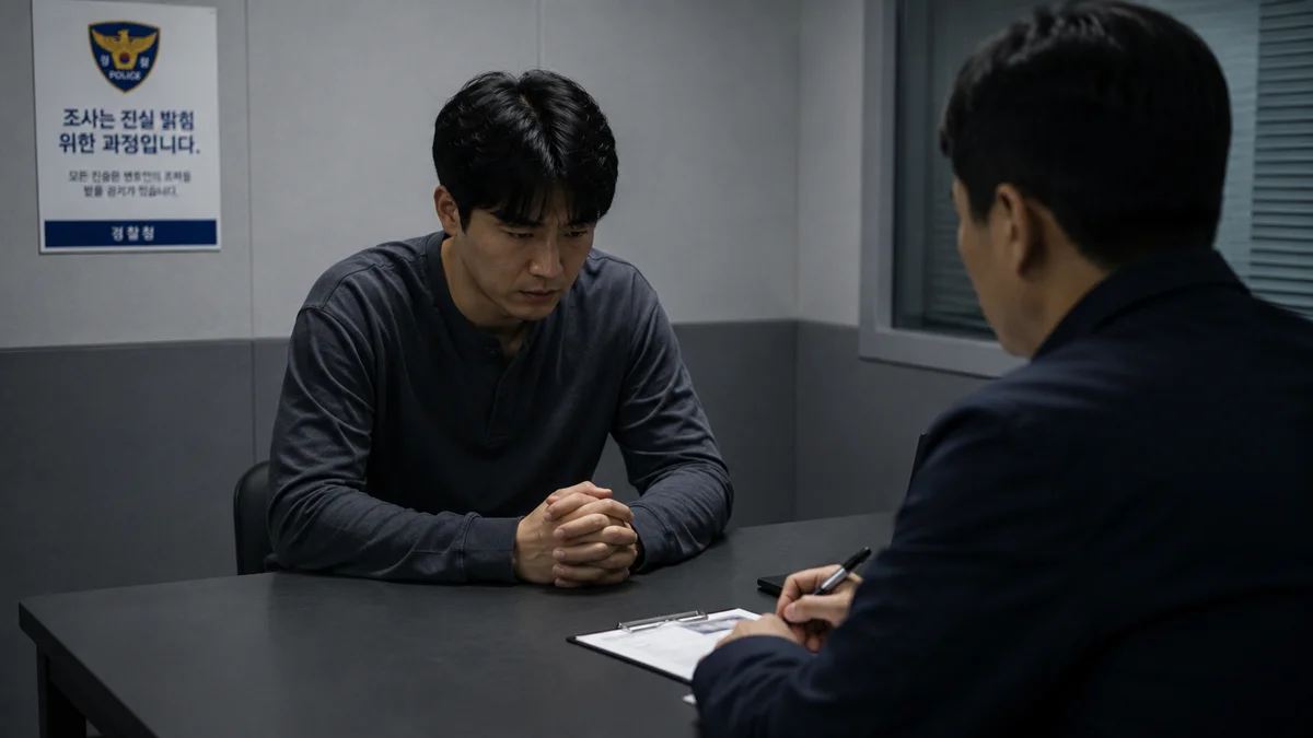 목동 카메라등이용촬영 재범|경찰서 취조실에서 조사를 받는 남성