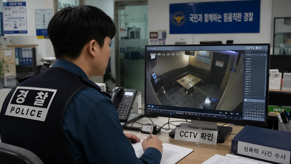 성범죄 경찰조사|성폭력 사건 수사를 위해 CCTV를 확인하는 경찰